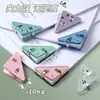 Clipes Coloridos Triangulares em Estoque, Clips de Prova Artísticos e Frescos, Clips de Canto, Pastas de Escritório Coloridas tipo Doce para Documentos Venda por Atacado