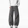 Pantalones de secado rápido para jóvenes con dobladillo curvo, pantalones casuales holgados para hombre, pantalones finos de verano para hombres jóvenes, pantalones adelgazantes para hombres de talla grande