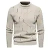 Suéter Masculino de Gola Redonda Quente Outono Inverno Transfronteiriço Estilo Coreano Slim Fit Pulôver Suéter Masculino Suéter Básico