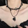 Pingente de caveira Diablo Irregular com contas Clavícula Corrente Doente Estilo Frio Doce Tempero Punk Colar