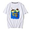 2023 nueva camiseta de manga corta de verano para hombre y mujer con cuello redondo, holgada y con estampado de patrón de dibujos animados creativo