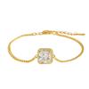 Pulseira de açúcar de prata de lei s925 com diamante amarelo para mulheres, quadrado geométrico de diamante, moda nicho, designer, ajuste de corrente lateral