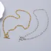 Cadena de Clavícula Cruzada Europea y Americana Transfronteriza, No se Desvanece, Hipoalergénica, Collar Estilo Europeo y Americano, Collar con Colgante para Hombre y Mujer