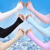 Mangas de Protección Solar de Hielo para Verano para Mujeres y Hombres, Mangas para Manos, Protección para Brazos de Seda de Hielo UV, Guantes Delgados, Mangas Sueltas para Conducir y Ciclismo