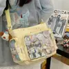 Bolsa Mensageira Fofa Estrelada Branco Leitoso Estilo Japonês Menina Anime Estilo Curativo Armazenamento de Itens Bolsa Transversal