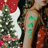 Pegatinas de Tatuaje Luminosas Populares Navideñas Transfronterizas Papá Noel Hombre de Jengibre Muñeco de Nieve Impermeables y a Prueba de Sudor Maquillaje para Cara y Manos