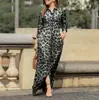 Vestido informal de vacaciones para mujer, de manga larga, con solapa y estampado floral, de algodón, con botones y camisa larga