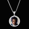 Colgante de foto de personalidad hip-hop europea y americana cobre con incrustaciones de circonita sólido DIY creativo collar de foto venta al por mayor de joyería transfronteriza