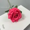 Flor Artificial Flor Única Rosa Diamante Atacado Arranjo de Flores Romântico para Casamento Decoração de Parede de Flores Arranjo de Flores Dia dos Namorados Flor Artificial