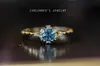 Comercio Exterior Venta Caliente Lujo Ligero Elegante Copo de Nieve Azul Marino Circonita Anillo Estilo Coreano Alto Sentido Celebridad de Internet Venta Caliente Anillo para el Dedo