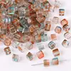 Cuentas de Cristal de 7mm Cubo Iridiscente Degradado Cuentas Pequeñas Cuentas Sueltas Hechas a Mano DIY Pulsera de Cuentas Accesorios de Joyería Materiales Venta al por Mayor