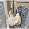 Bolso de Pana Grande Capacidad Estilo Coreano para Mujer Otoño e Invierno Nueva Moda Color Sólido Retro Bolso Tote Literario Casual Bolso Cruzado