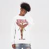 Ropa de Marca de Moda para Hombre Europea y Americana Kanye Kanye Retro Banda Nirvana Transparente Ángel Sudadera Holgada de Cuello Redondo High Street Niebla