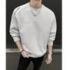 Directo del fabricante: Nueva colección de primavera 2026 de sudaderas de cuello redondo para hombre, suéteres básicos lisos casuales, camisetas de manga larga para hombre