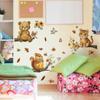 Fun-B194 Lindos Animales del Bosque Hojas Flores Decoración Dormitorio Habitación Infantil Pegatinas de Pared Venta al por Mayor Autoadhesivas