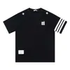 Bordado + Estampa Gola Traseira Camiseta Manga Curta 220g Algodão Penteado Puro Moda Nova Top Transfronteiriço Europeu e Americano ins