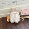 Mini Mochila Estudiantil Estilo Nuevo Versión Coreana Bolso de Doble Hombro Bolso de Doble Hombro con Borde de Encaje y Moño Mochila de Doble Hombro con Orejas de Conejo