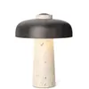Lámpara de Mesa Hongo Piedra Cueva Amarilla Nórdica Dinamarca Sala de Estar Dormitorio Estudio Estilo Silencioso Diseñador Retro Creativa Lámpara de Mesita de Noche