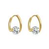 Pendientes geométricos sencillos y elegantes de Corea del Sur, personalizados por celebridades de Internet, pendientes redondos con incrustaciones de diamantes, pendientes de estilo frío que combinan con todo.
