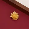 Novo Pingente Chaveiro de Cabacinho Dourado Tradicional Estilo Chinês com Oito Tesouros Vazados, Lótus da Riqueza e Acessórios de Bússola