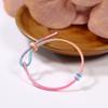 Estilo Nacional Original Tingimento Duan Cor Gradiente Corda de Oito Fios Pulseira Feminina Tecida à Mão Pura Corda de Mão Semiacabada