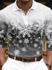 Camisa de botones estampada de nuevo estilo transfronteriza, polo casual de manga larga con estampado digital para hombre