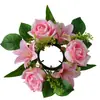 Corona de Candelabro de Rosa y Lirio de Color Primavera Artificial Transfronteriza Decoración para Fiesta en Casa de Amazon Adorno para Boda de Primavera