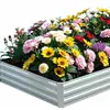 Caja rectangular para plantar verduras en balcón exterior, bancal de jardín para flores, bancal de jardín de chapa galvanizada metálica