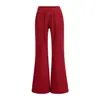 Calças Flare Forradas com Fleece de Cintura Baixa para Mulheres, Novo Estilo Outono e Inverno, Calças Retas Tendência com Cordão na Cintura Média, Calças Casuais Esportivas Largas