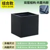 Macetero de acero inoxidable para exteriores para calles comerciales y vías municipales, jardinera rectangular hecha a medida, maceta móvil y combinable
