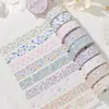 Fita Decorativa Adesiva para Diário Yanji Série Flor de Sal Papel Sintético Glitter, Estilo Sal Fresco e Simples Decoração de Bordas