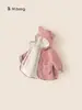Ropa para Niños Bangxuan Chaqueta para Niñas 2026 Ropa de Invierno para Niños Pequeños Ropa con Capucha para Bebés Rosa Top para Niños Forrado de Piel