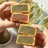 Relleno Sabor Té Bajo en Azúcar Flor de Osmanthus Té Oolong Té Longjing Frijol Blanco Puro Pasta de Frijol Blanco Pastel de Luna Cantonés Pastelería de Té Horneado