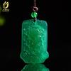 Colgante con hebilla de doble paz valiente de calcedonia verde de especie de hielo para hombre y mujer, con transferencia de ágata verde, colgante de jade Ábaco Picchu