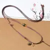 Colgante Minimalista de Jade Hetian Natural con Cordón Colgante de Pixiu de Jadeíta Cordón Tejido Ajustable para Hombres y Mujeres