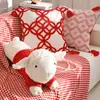 Almofada de Luxo Nova Chinoiserie Casamento Vermelho Ano Novo Festivo Quarto Sofá Almofada Decorativa Capa de Almofada com Enchimento