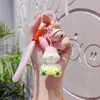 Llavero de Conejo Plegable con Gradiente Colgante de Conejito de Resina Llavero para Coche Bolsos Regalo Pequeño Colgante Exquisito