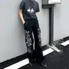 Jeans retro americanos de doble cara con estampado de espinas para hombre y mujer, de corte limpio, estilo high street, con lunares, casual, para pareja, de pierna ancha