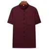 Traje Tang de verano para hombre, de manga corta, para personas de mediana edad y mayores, traje Hanfu de verano, traje de abuelo estilo chino para hombre, traje de papá