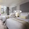 Móveis de Hotel Tulipa Quarto Padrão Conjunto Completo para Reforma de Quarto de Hóspedes Apartamento Cama Grande Cinco Estrelas Mobiliário B&B Cama de Casal Fábrica de Móveis