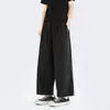 Pantalones Cortos Caídos Color Caqui Estilo Japonés para Hombre, Pantalones Casuales de Pierna Recta de Color Sólido Finos de Verano, Pantalones Sueltos Relajados Yamamoto