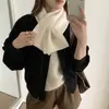Em Estoque Atacado do Fabricante Cachecol Cruzado Feminino Outono e Inverno Aquecedor de Pescoço com Malha de Lã Mesclada, Bonito e Doce