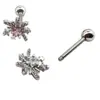 Piercing para la Lengua de Fuego Artificial Copo de Nieve Circonita Cobre Brillante Aleación de Titanio Acero de Titanio Estilo Francés Lujo Ligero Exquisito Moda Joyería para Piercings