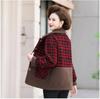 Abrigo de otoño e invierno con forro polar, grueso, de longitud media, acolchado de algodón para madres de mediana edad y mayores, abrigo cálido de terciopelo de imitación de cordero para mujer.