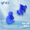 Tapones de oídos en espiral de silicona para natación, impermeables, anti-asfixia, con clip nasal suave, en caja, disponibles en stock, tapones de oídos en espiral imprimibles.
