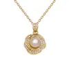Silver City S925 Prata Esterlina Camélia Pérola Colar Feminino Moda Luxo Leve Rosa Corrente da Clavícula Retrô Alto Grau Sensação