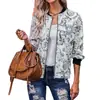 Moda Feminina Plus Size Outono e Inverno Novo Top Estiloso Estampado Shanuo, Jaqueta Casual Fina Feminina Europeia e Americana Cross-Border