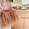 2026 Nuevo Otoño Dulce Estilo Princesa Falda Ligera de Gasa para Niñas Diseño en Capas Floral Base Versátil Linda Niñas