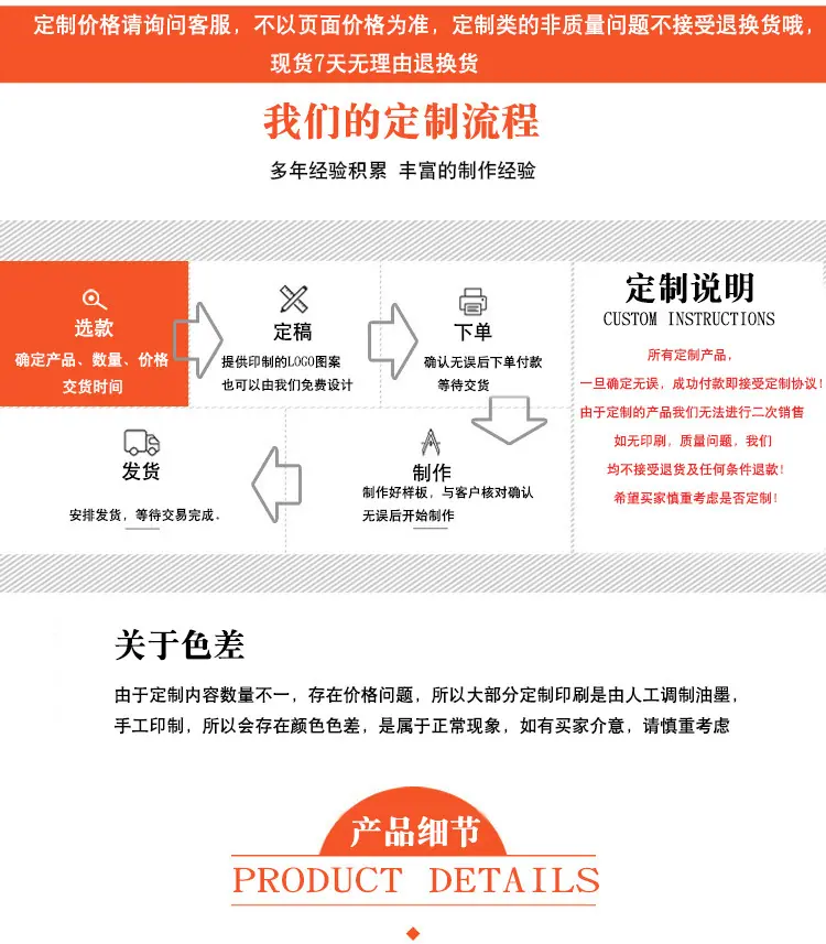 定制流程 产品细节