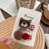 Clip de Pato de Peluche Nuevo de Dibujos Animados Cuadros Pinza de Pato Bola de Pelo Linda y Tierna Pinza para el Cabello de Niña Banda de Goma de Alta Elasticidad Goma para el Cabello